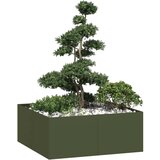vidaXL Sadilica maslinastozelena 100x100x40 cm od čelika | shoptok.hr