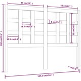 Uzglavlje za krevet sivo 125,5 x 4 x 100 cm od masivne borovine | shoptok.hr