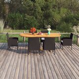 The Living Store Vrtna jedilna garnitura 7-delna poli ratan črna - Jedilna Garnitura, (21479274) | Shoptok.si