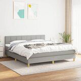 The Living Store Box spring postelja z vzmetnico svetlo siva 180x200 cm blago - Box Spring Postelja, (21503884) Cene