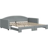  Dnevni krevet na razvlačenje svjetlosivi 100x200 cm od tkanine | shoptok.hr