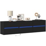 vidaXL Zidni TV ormarić s LED svjetlima crni 180x31x45 cm Cijene
