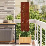  Privatnost u vrtu Cvjetni Rđa 32 x 140 cm Otporni čelik | shoptok.hr