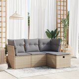 Maison Chic Seti vrtnega pohištva - Vrtna garnitura - Vrtni pohištvo set 4-delna z blazinami bež poli ratan, (21818203) | Shoptok.si