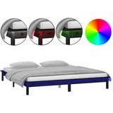  LED okvir kreveta crni 120x190 cm mali bračni od masivnog drva | Eponuda.com
