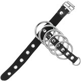 Kink obroček za penis s kovinskimi obročki (črna) | Shoptok.si