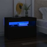 vidaXL Nočna omarica z LED lučkami 2 kosa črna 60x35x40 cm iverna pl. Cene