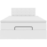 vidaXL Otomanski posteljni okvir z vzmetnico bel 120x200 cm um. usnje | Shoptok.si