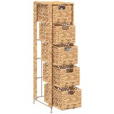 vidaXL Ormarić za pohranu s 5 košara od vodenog zumbula 25 5 x 37 x 100 cm | shoptok.hr