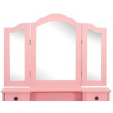 vidaXL Mizica za ličenje s stolčkom roza 80x69x141 cm les pavlovnije | Shoptok.si