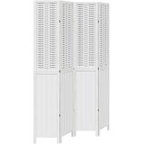 vidaXL Paravan 4-delni bel trden les pavlovnije, (21143511) | Shoptok.si