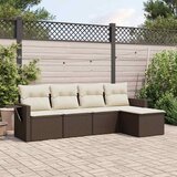  5-dijelni set vrtnih sofa s jastucima poliratan smeđi | shoptok.hr