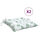  Jastuci za stolice 2 kom s uzorkom lišća 50x50x7 cm od tkanine | shoptok.hr