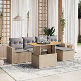vidaXL 6-dijelni set vrtnih sofa s jastucima bež od poliratana | shoptok.hr