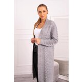 Kesi Cardigan woven braid sweater gray Cijene