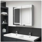  LED kopalniška omarica z ogledalom betonsko siva 80x12x68 cm | Shoptok.si