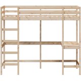 Krevet na kat s radnim stolom 100 x 200 cm od masivne borovine | Eponuda.com