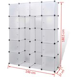 vidaXL modularni Ormar s 14 Odjeljaka Bijeli 37 x 146 x 180,5 cm | shoptok.hr