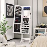 Izdelki za telo Omarica za nakit z nastavljivim naklonom z ogledalom po celotni dolžnosti in belimi LED lučmi | Shoptok.si
