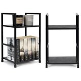 Modern Home Drvena polica sa dva nivoa loft black | ePonuda.com