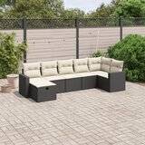 vidaXL 7-dijelni set vrtnih sofa od poliratana s jastucima crni | shoptok.hr