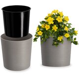 KADAX cvetlični lonec, cvetlični lonec, stojalo za rože, 19 cm, siv, za dnevno sobo + vložek, (5000353074) | Shoptok.si