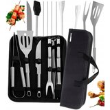 9 delni set pripomočkov inox za peko na žaru + torba Cene