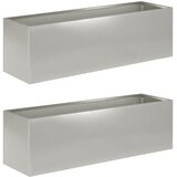  Vrtna saksija 2 kom. Srebrna 80 x 30 x 30 cm Nehrđajući čelik | shoptok.hr