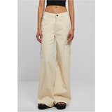 UC Ladies Ladies High Waist Wide Leg Twill Cargo Pants whitesand Cene