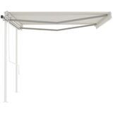 vidaXL Automatska tenda na uvlačenje sa stupovima 4 5 x 3 5 m krem | shoptok.hr