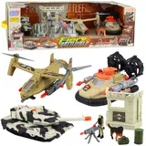 Set: Army Helicopter Tank Hovercraft Soldier Base