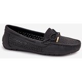 Boto Women's Moccasins With Perforated Pattern And Lacing Black Mirisa | shoptok.hr