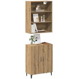  Komoda sa zidnim ormarićem Umjetničko izrađeno drvo hrasta | shoptok.hr