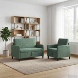  Set sofe s pohranom 2 kom. Morska zelena Poliester | shoptok.hr