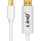 Video kabel Mini DisplayPort moški do HDMI moški 1,8 m, Bela, (5000191806)