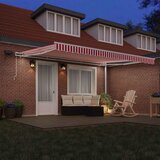  Skrovita tenda Crvena i bijela 450 × 300 cm Tkanina i čelik | shoptok.hr