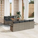 vidaXL Vrtni Sofa Set 8-delni Siva Ratan Vrtni Sofa Set Pravokoten Cene
