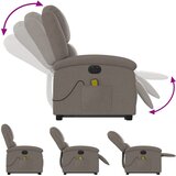  Električni masažni naslonjač na podizanje od tkanine smeđesivi | shoptok.hr