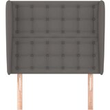  Uzglavlje s ušima sivo 93x23x118/128 cm od umjetne kože | shoptok.hr