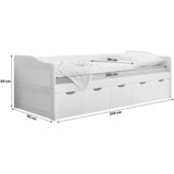 MID.YOU POSTELJA S PREDALOM 90 cm x 200 cm , barve bora | Shoptok.si