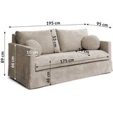 Ropez Bež sofa 195 cm Paphos – | shoptok.hr