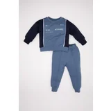 Defacto Baby Boy Printed Sweatshirt Tracksuit Bottom 2-Piece Set