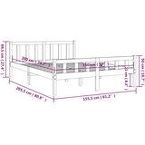  Okvir za krevet od masivne borovine bijeli 150 x 200 cm king | shoptok.hr