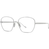 Slim Silver Geometric Eyeglasses ONE SIZE (55) Srebrna/Kristalna
