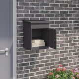 vidaXL Sandučić za pakete Crna 44 x 35 x 59 cm Čelik | shoptok.hr