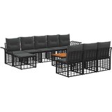 vidaXL Set vanjskih sofa 11 kom. Crna i tamno siva Poliester - Crna i tamno siva sa stolom | shoptok.hr