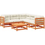  6-dijelni set vrtnih sofa s jastucima voštano smeđi od borovine | shoptok.hr