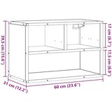 vidaXL TV ormarić boja hrasta 60x31x39,5 cm konstruirano drvo i metal | shoptok.hr
