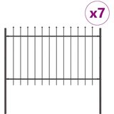  Vrtna Ograda 7 pcs Siva 11,9 x 1,2 m Čelik s prahom | shoptok.hr