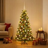  Umjetno božićno drvce s kuglicom 150 cm 150 LED lampica - 150 cm s LED žaruljama i bijelim kuglicama | shoptok.hr